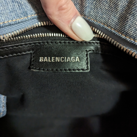 Balenciaga Neo Cagole City Handbag in Denim and Crystal - Picture 11 of 13